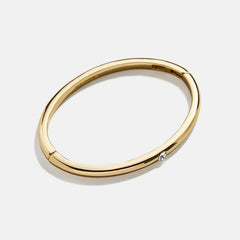 Nadia Classic Single Bezel Hinge Bangle - Classic Thin Gold Single Bezel