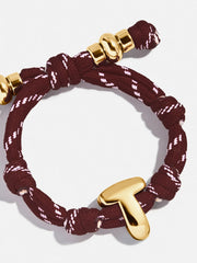 Knotty Initial Custom Bracelet - Maroon Single Letter