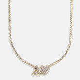 Love Letter Kids' Initial Tennis Necklace - Gold/Pavé