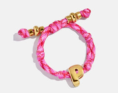 Knotty Initial Custom Bracelet - Fuchsia Single Letter