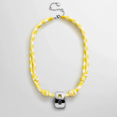 Knotty Varsity Custom Necklace - Bright Yellow Single Digit