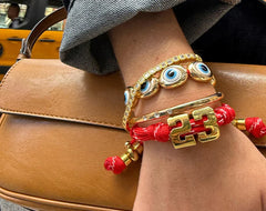 Knotty Varsity Number Custom Bracelet - Marigold Single Digit