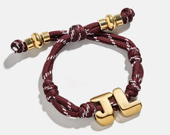 Knotty Initial Custom Bracelet - Maroon Double Letters