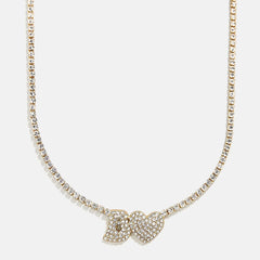 Love Letter Kids' Initial Tennis Necklace - Gold/Pavé