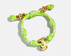 Knotty Initial Custom Bracelet - Lime Green Single Letter