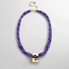 Knotty Varsity Custom Necklace - Purple Single Digit