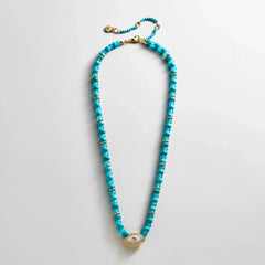 Positive View Semi-Precious Evil Eye Necklace - Turquoise