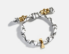 Knotty Varsity Number Custom Bracelet - Onyx/White Single Digit