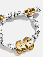 Knotty Initial Custom Bracelet - Onyx/White Double Letters