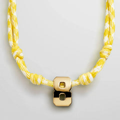 Knotty Varsity Custom Necklace - Bright Yellow Single Digit