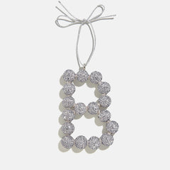 Merry Monogram Ornament - Silver/Pavé