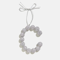 Merry Monogram Ornament - Silver/Pavé