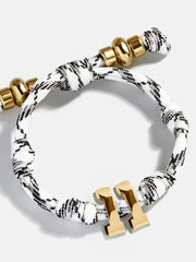 Knotty Varsity Number Custom Bracelet - Onyx/White Double Digit