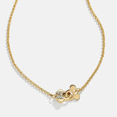 Mickey Mouse & Minnie Mouse Disney Better Half Necklace - Gold/Pavé