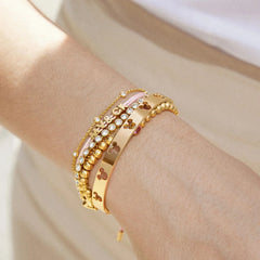Mickey Mouse Disney Cutout Cuff Bracelet - Gold