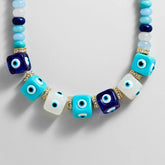 Ojo Semi-Precious Evil Eye Necklace - Blue Multi