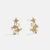 Nora Crystal Earrings - Gold/Pavé