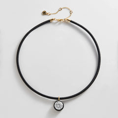 Lindsey Crystal Collar Necklace - Jet Black