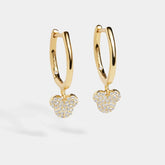 Mickey Mouse Disney 18K Gold Plated Sterling Silver Huggie Charm Earrings - Mickey Mouse