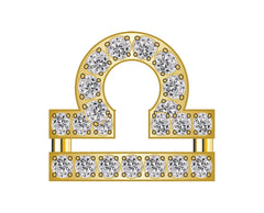 Libra Mini Zodiac Icon - Pavé/Gold