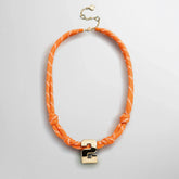 Knotty Varsity Custom Necklace - Tangerine Single Digit