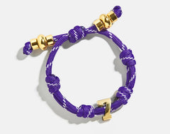 Knotty Varsity Number Custom Bracelet - Purple Single Digit