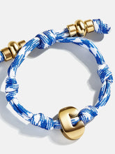 Knotty Initial Custom Bracelet - Royal Blue/White Single Letter