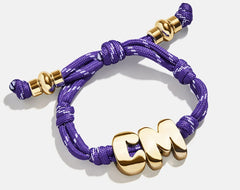 Knotty Initial Custom Bracelet - Purple Double Letters