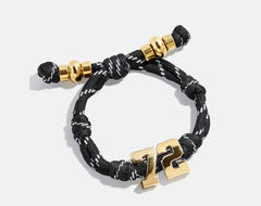 Knotty Varsity Number Custom Bracelet - Onyx Double Digit