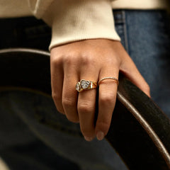 Two of Hearts Gold Ring - Gold/Pavé