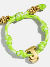 Knotty Initial Custom Bracelet - Lime Green Single Letter