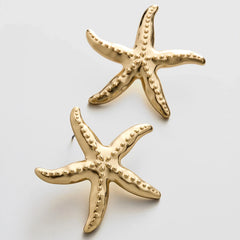 Swept Up Starfish Earrings - Gold