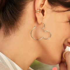 Mickey Mouse Disney Outline Hoop Earrings - Mickey Mouse