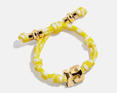 Knotty Varsity Number Custom Bracelet - Bright Yellow Double Digit
