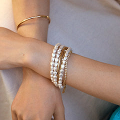 Ondine Pearl Cuff Bracelet - White