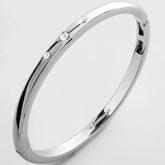 Nadia Classic Triple Bezel Hinge Bangle - Classic Thin Silver Triple Bezel