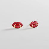 Love At First Bite Stud Earrings - Vampire Lips