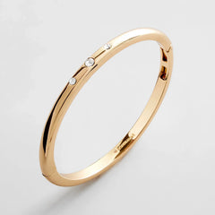 Nadia Classic Triple Bezel Hinge Bangle - Classic Thin Gold Triple Bezel