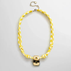 Knotty Varsity Custom Necklace - Bright Yellow Single Digit