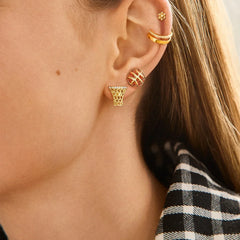 Three-Pointer Earring Set - Basketball