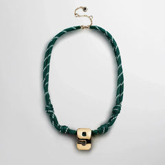 Knotty Varsity Custom Necklace - Dark Green Single Digit