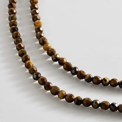 Semi-Precious Pearl Wrap Necklace - Tiger's Eye