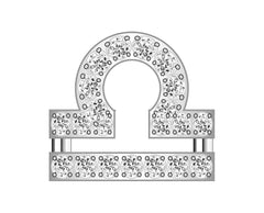 Libra Mini Zodiac Icon - Pavé/Silver