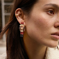 March of the Bling Statement Earrings - Red/Black Nutcracker