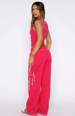 Don't Need Anyone Track Pants Pink