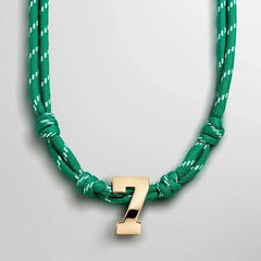 Knotty Varsity Custom Necklace - Bright Green Single Digit