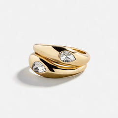 Vanessa Ring Set - Gold/Pavé