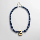 Knotty Varsity Custom Necklace - Navy Single Digit