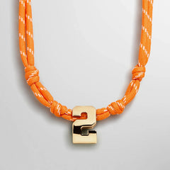 Knotty Varsity Custom Necklace - Tangerine Single Digit