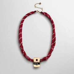 Knotty Varsity Custom Necklace - Maroon Single Digit